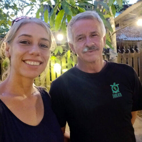 Taricaya y ARBIO Tatiana Espinosa (ARBIO) y Fernando